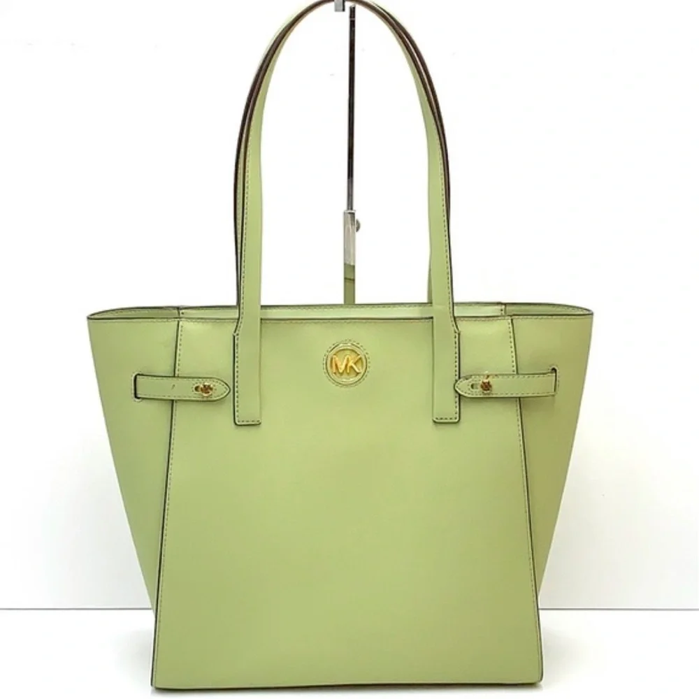 MICHAEL KORS CARMEN LARGE NORTH SOUTH TOTE LIGHT SAGE COLOR - Picture 3 of 15